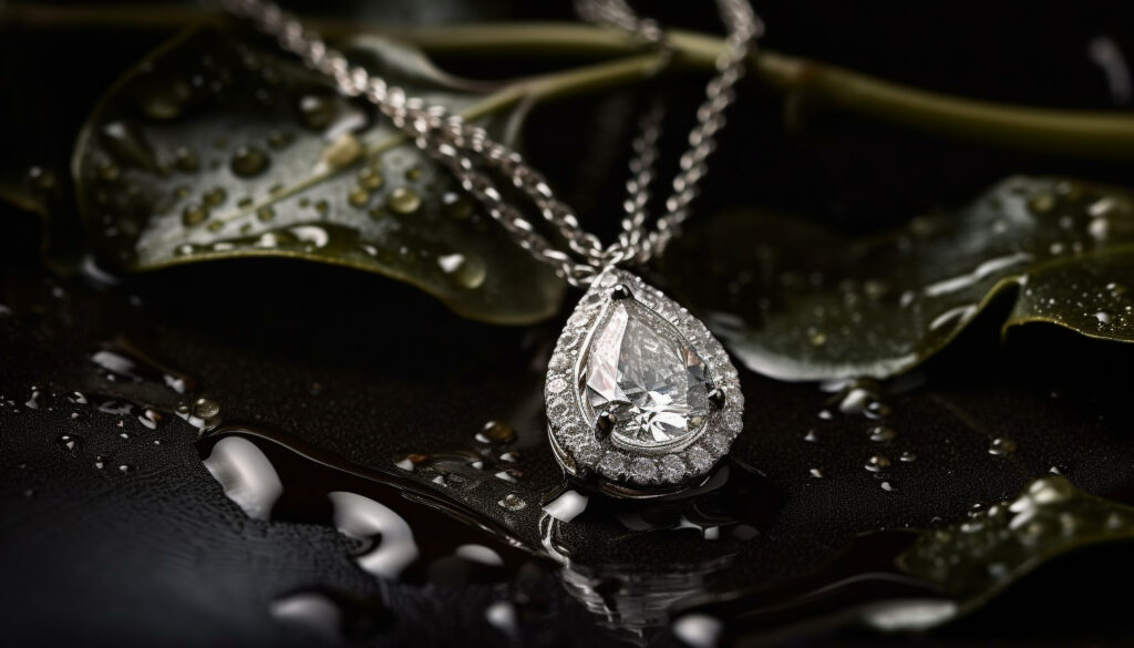 shiny gemstones adorn elegant gold jewelry pieces generated by ai